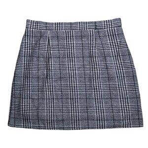 Black White Plaid Gingham Mini Skirt Size XL